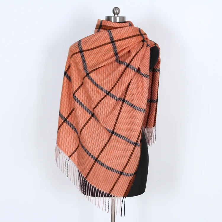 

Winter imitation cashmere scarf female Korean fashion Yang Mi same style autumn lattice color matching warm scarf Bib shawl