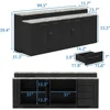 94.5" W Stationary Kitchen Island Storage Cabinet with Built-in Power Outlet, Adjustable Shelves & 3 Drawers for Dining Room 2