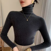 Women's High Neck Cashmere Sweater, Knit Bottoming Shirt, Slim Pullover, Joker Inside, Autumn and Winter, 100 Pure - Image 5