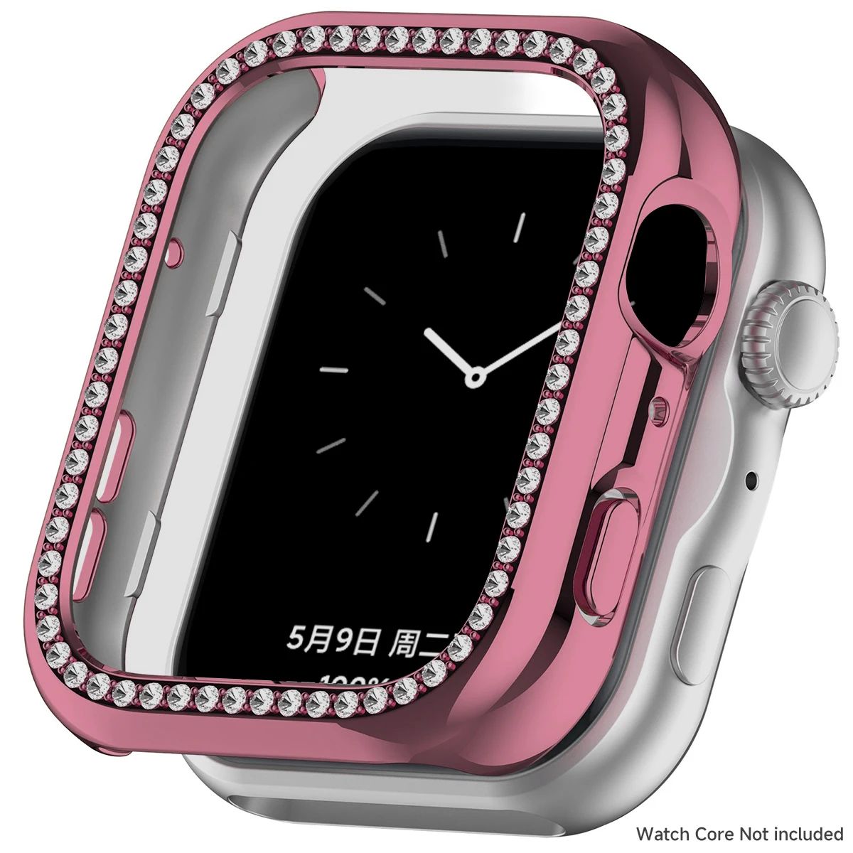 Elegant Diamond Hollow Protective Case for Smartwatch - Women's Bling Cover with Hard Shell Bumper Frame