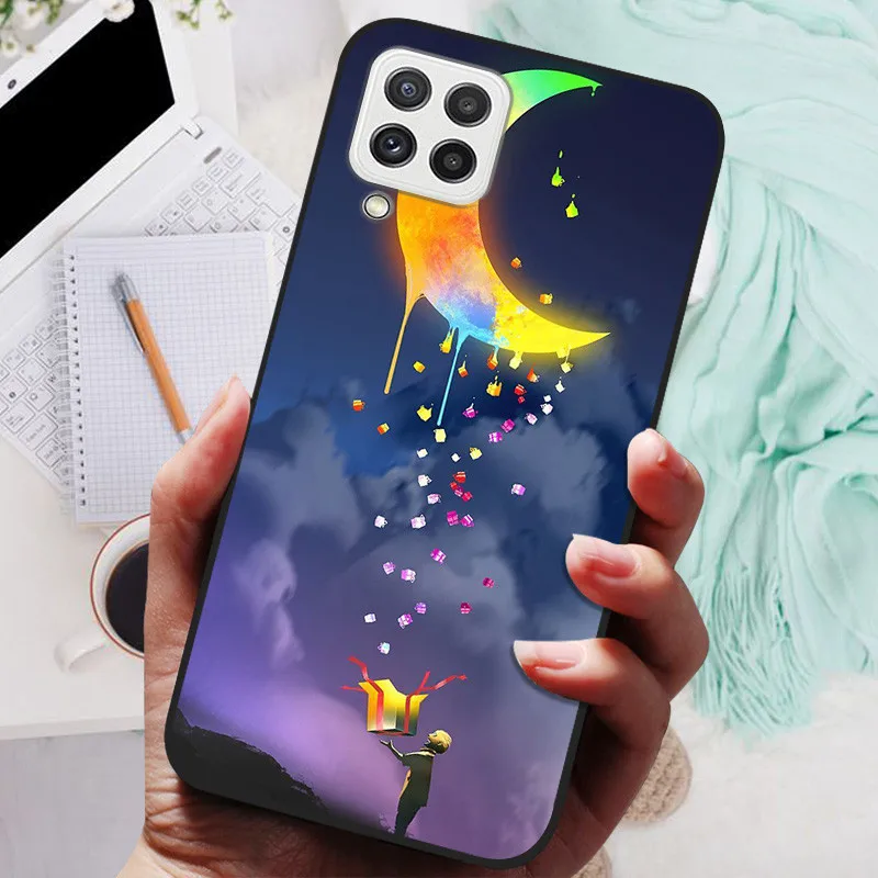 Black Silicone Soft Case with Lion and Wolf Design - Protective Shell for Samsung Galaxy A22/A22s 5G
