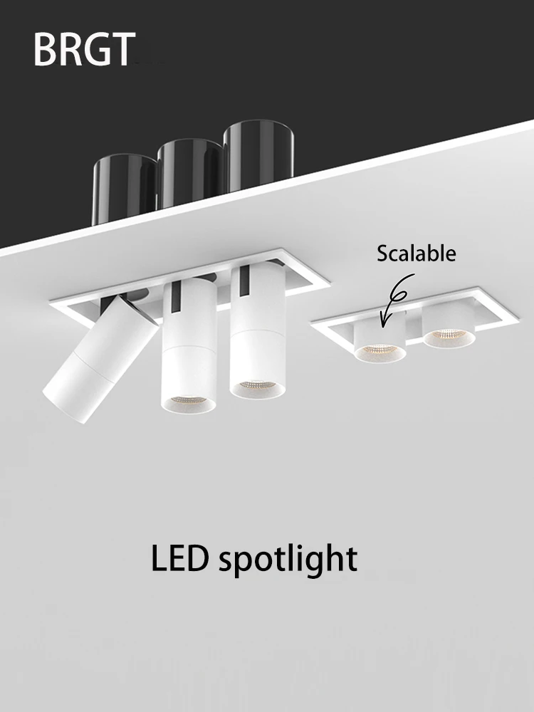 LED 매립형 스포트라이트 3/4/5 헤드 스팟 조명, 신축 및 각도 조절 가능 천..
