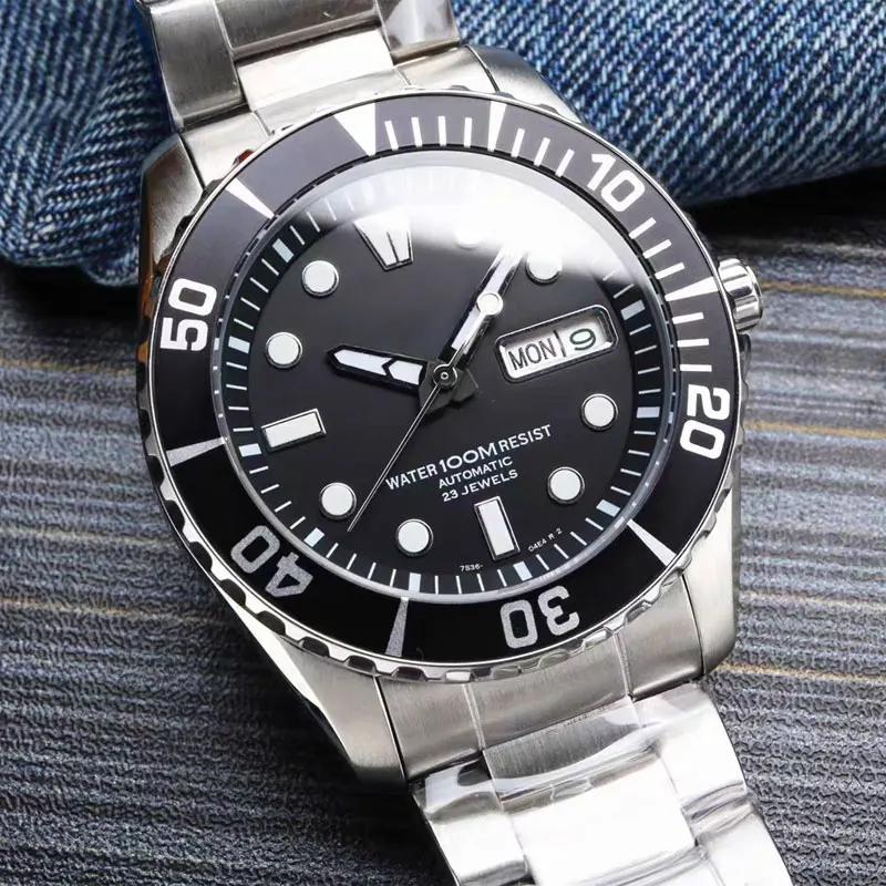Japanese mechanical movement, stainless steel case watch