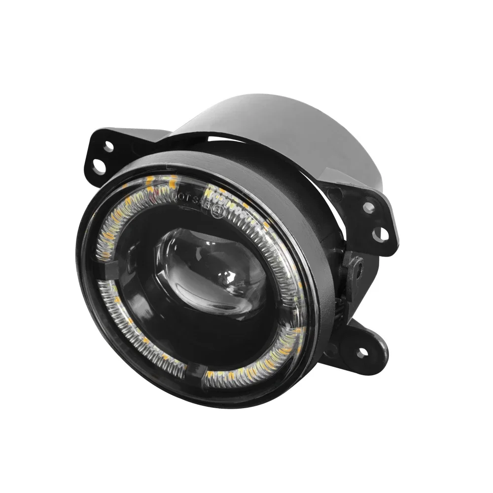 Set of 2 LED Fog Lights with Halo Ring and Dual Color (Yellow/White)