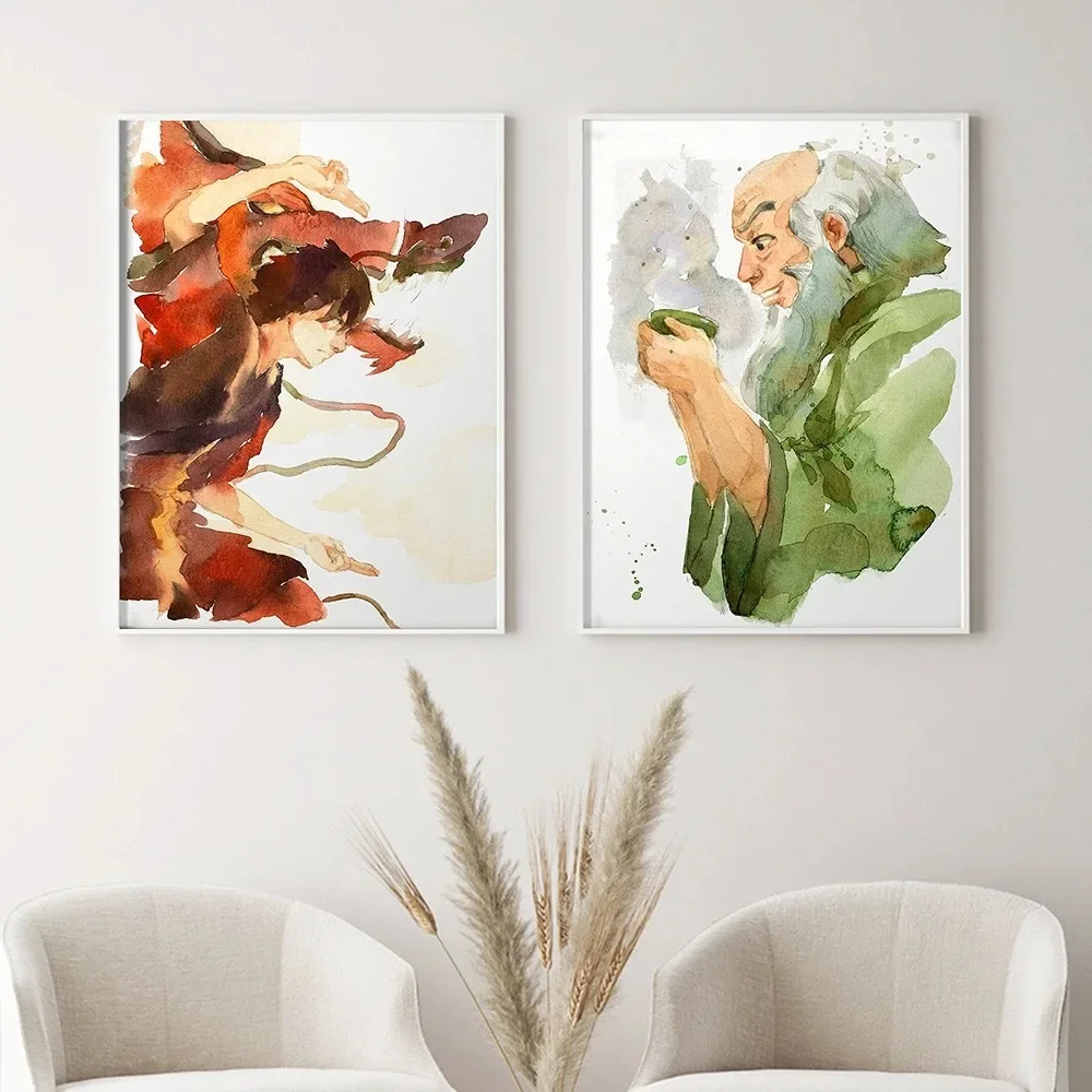 Watercolor Art Print of Avatar The Last Airbender - Living Room Wall Decor