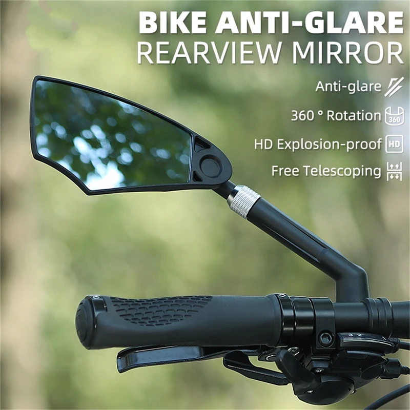 

Велосипедное зеркало заднего вида, велосипедное прозрачное широкое зеркало заднего вида, отражатель заднего вида с регулируемым рулем, левое и правое зеркало
