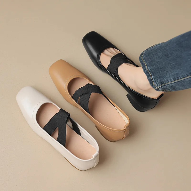 

Square Toe Shoes On Heels Large Size Women Shallow Mouth Casual Female Sneakers Flats Big Size Low New Dress Rubber Mary Janes L