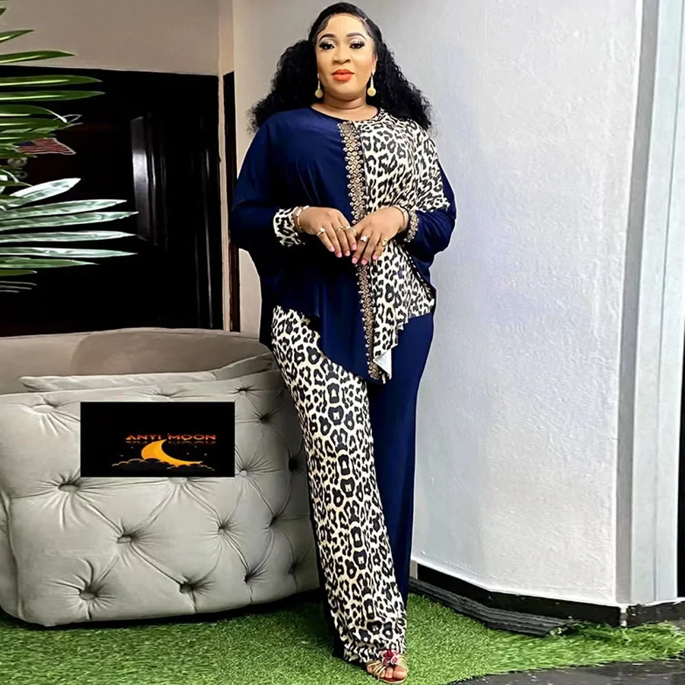 Women Two Piece Set 2 Piece African Spring Autumn Matching Sets Top Pants Suits