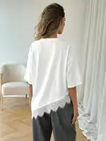 Nouvelle Collection Été 2026 – T-shirt Ample Femme Imprimé Léopard à Volants et Lacets Rembourrés 2