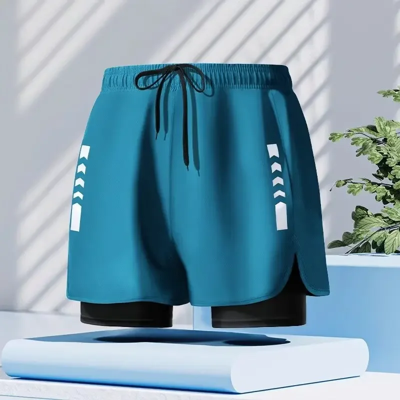 Men Swimsuit Anti-Embarrassing Double-Layer Quick-Dry Bathing Underwear Loose-Fit For Men