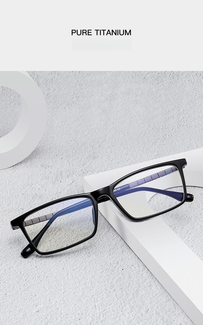 Momoja neue ultraleichte Business Freizeit tr reines Titan quadratische Damen Brillen gestell Herren optische Brille Rahmen – Detail 1