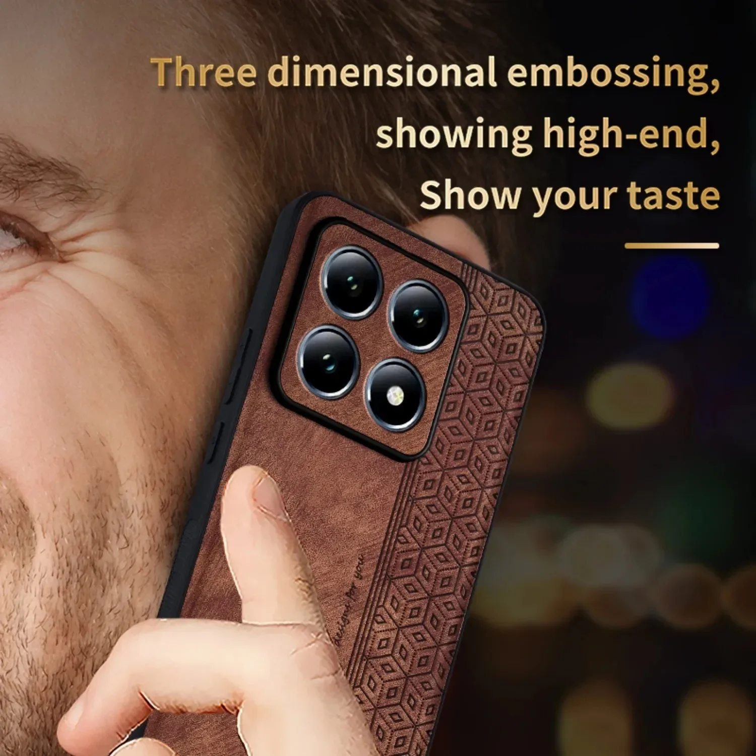 Luxury Sheepskin Leather Shockproof Phone Case with Silicone Protection