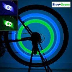 LED Waterproof Bike Wheel Spoke Light with 3 Modes - Easy Install Bicycle Safety Accessory with Battery (Blue-Green)