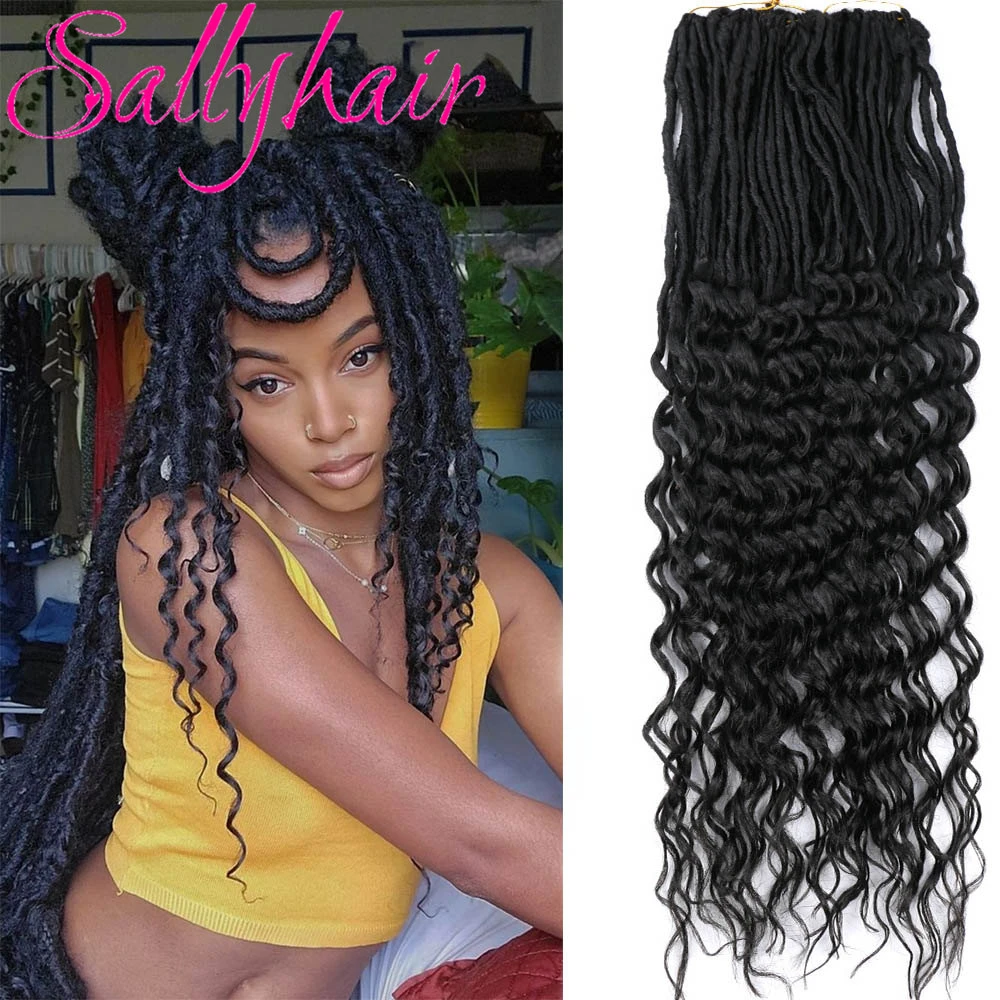 Sallyhair Deep Wave Faux Locs Synthetic Soft Curly Locks 24inch 18