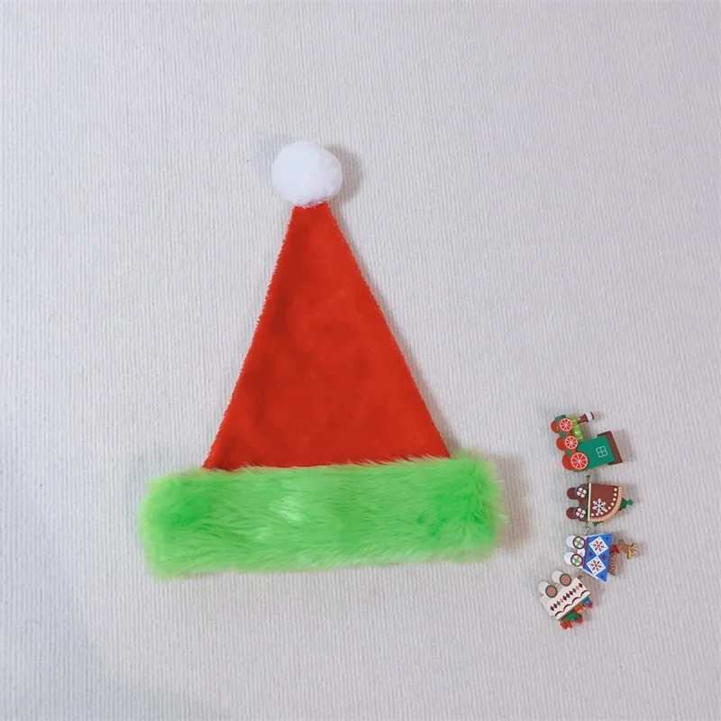 Christmas Beanie Hat Christmas Party Hat Fur Santa Hat for Adult Holiday Cosplay Costume Props Accessory