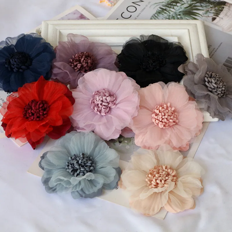 Handmade Fabric Flowers for DIY Decoration and Crafting – Set of 5 Large Pieces