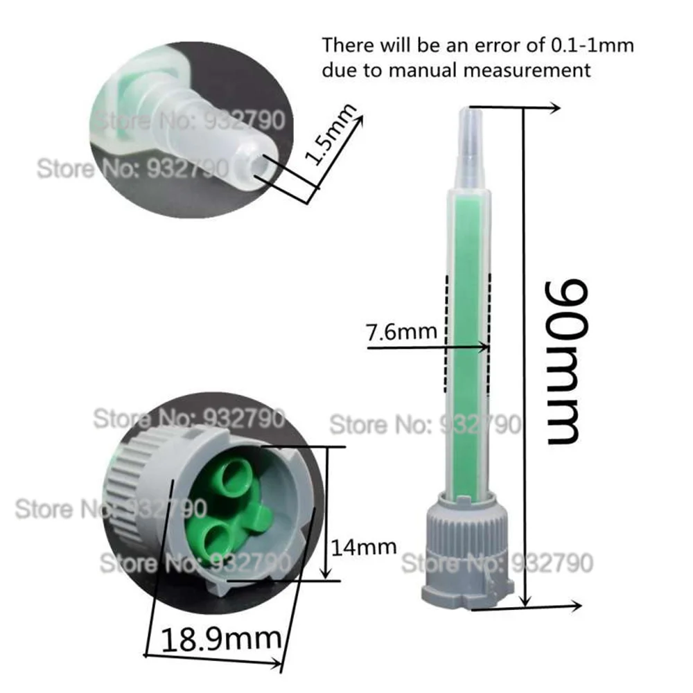 5pcs Square Mixing Nozzle Static Mixing Nozzle Epoxy Adhesive Nozzles Applicator for Structural Adhesives 1:1 Cartridges