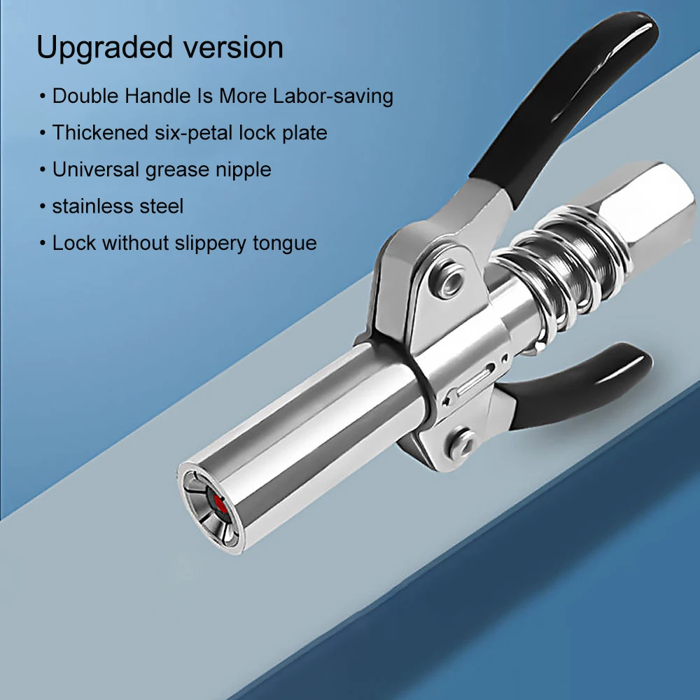 Grease Gun Coupler Quick Lock Release Syringe Lubricant Nozzle 10000 PSI 1/8