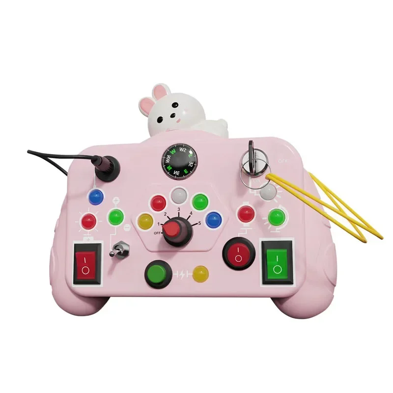 Cartoon Montessori Busy Sensory Toys With LED Light Switch Control Board Travel Activities Chiren Game For 2-4 Years_voghion.com