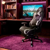 Chaise Gaming Dossier Haut avec Repose-Pieds et Rotation 360° 6