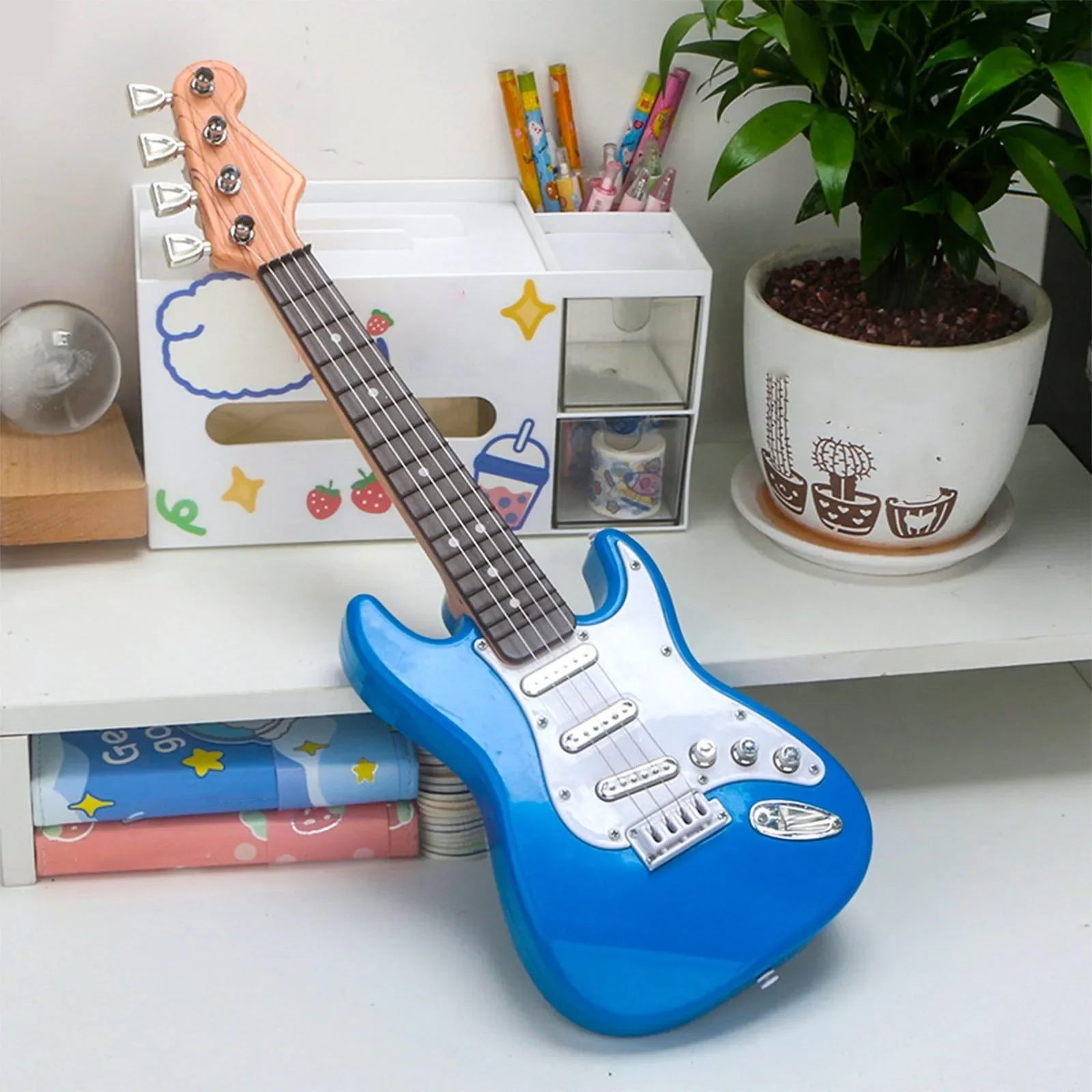 17 Inch Kids Electric Guitar Toy with 4 Strings & LED Lights-Rechargeable Musical Instrument for Camping Parties,Kids Gift music toys,musical instrument