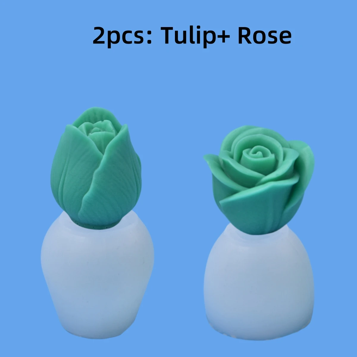 Elegant Tulip & Rose 3D Silicone Floral Mold – Perfect for Scented Candle and Soap Crafting