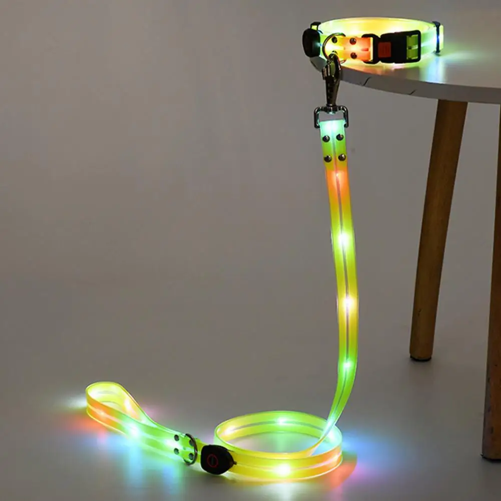 

Dog Collar with Color Options Usb Rechargeable Led Light Dog Collar Adjustable Length 3 Light Modes Night Glow Collar for Safety