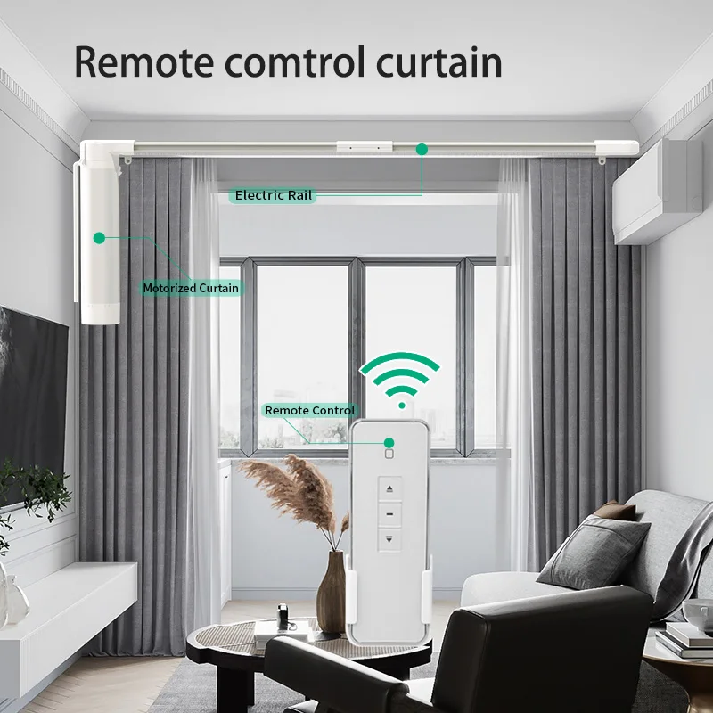 

Smart Home Customizable Motorized Curtains Remote Control Electric Automatic Curtain Motor Automatic Curtain Opener