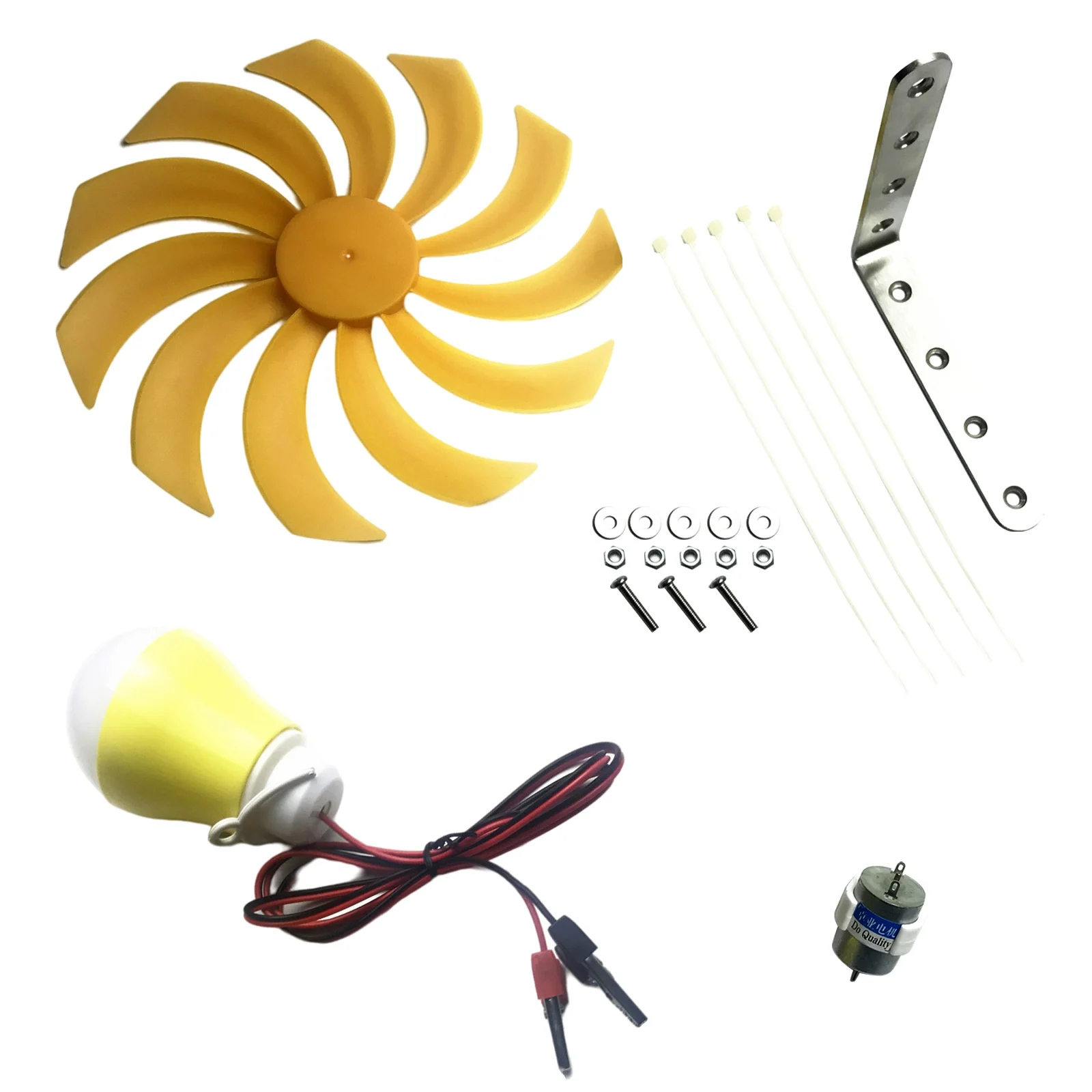 5.5V Mini Wind Turbine Motor Led Windmill Micro Wind Turbine Science Teaching Tool Model 0.44W 80MA with 5W Bulb