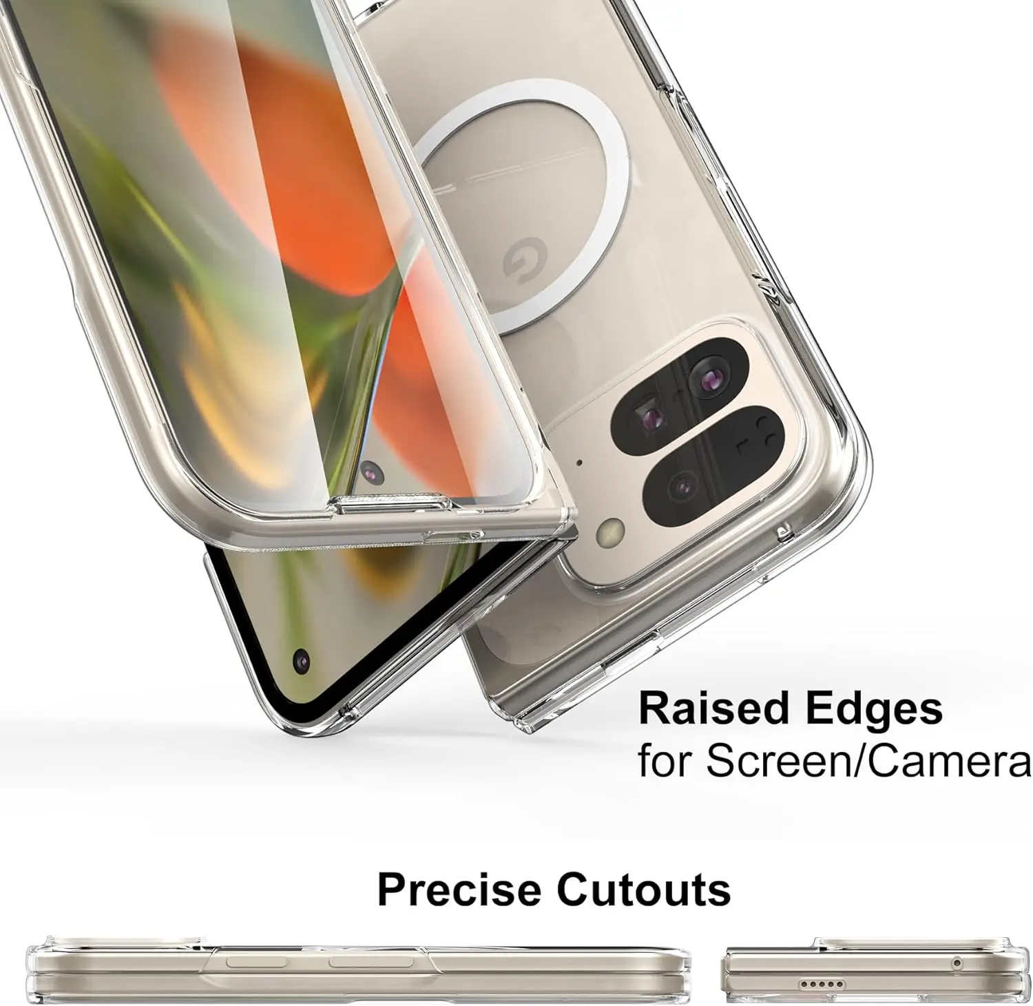 Case for Google Pixel 9 Pro Fold for Magsafe Magnetic Wireless Charge Clear Thin Hard PC Phone Case with for Pixel 9 Pro Fold 6