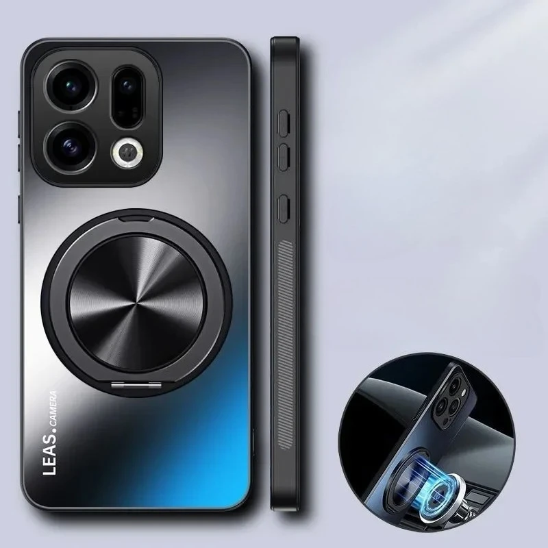 Frosted Magnetic Ring Stand Holder Matte Bumper Camera Protective Case