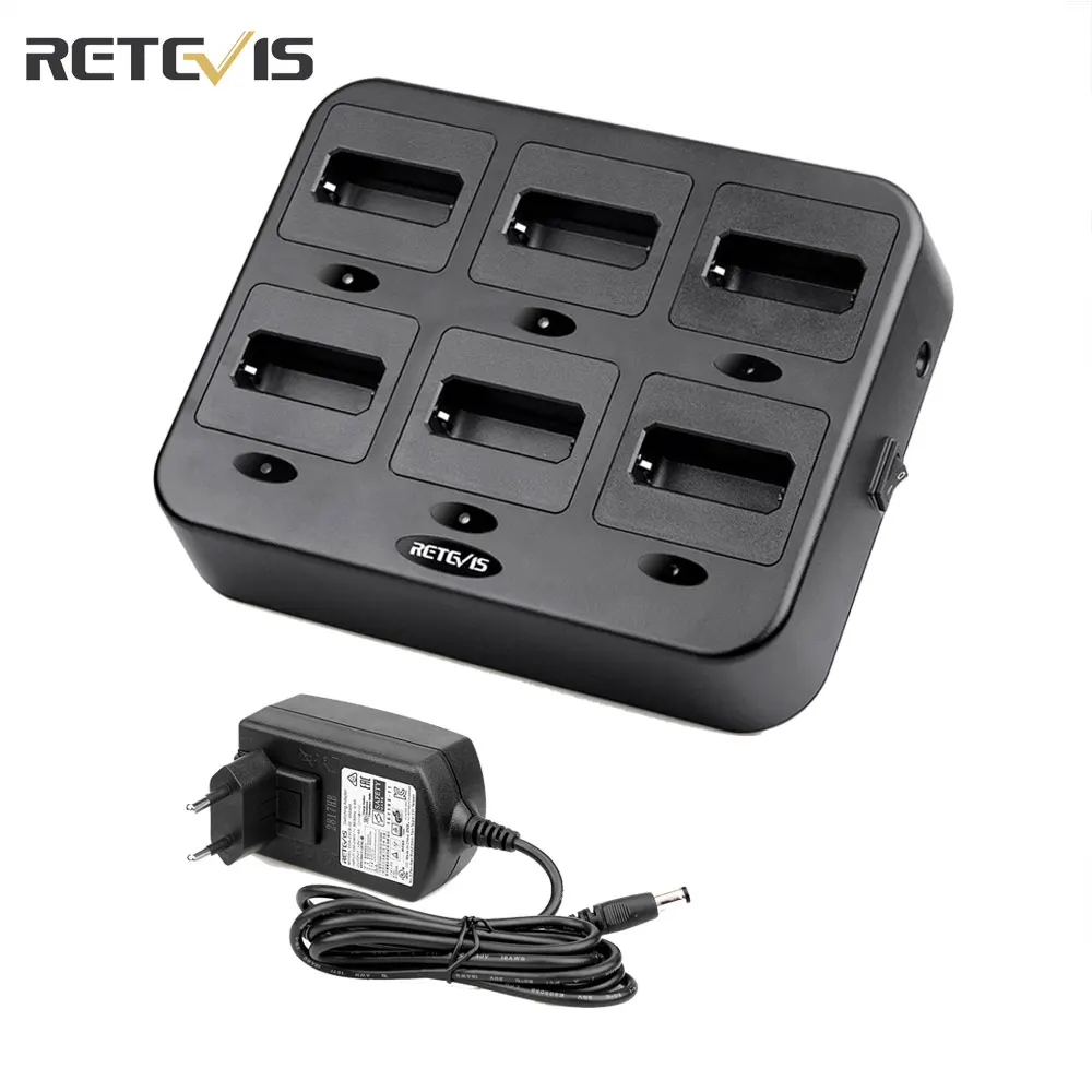 Retevis RTC68 Six-Way Charger for RT68 RT668 NR610 NR10 Two Way Radio Walkie Talkie 6 Way Charger