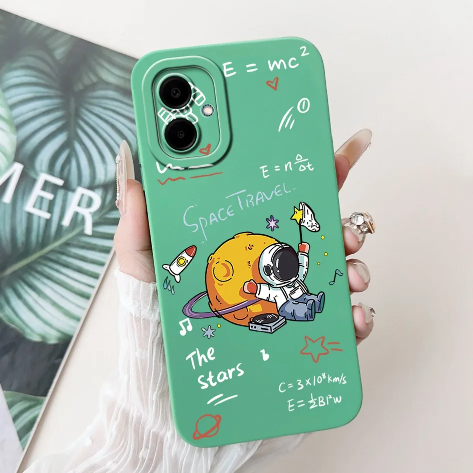 Cute Astronaut Unicorn Silicone Soft Case with Camera Lens Protection