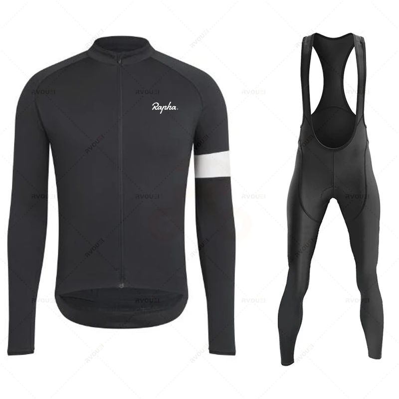 

Комплект велосипедной одежды Rapha мужской, трикотажная одежда с длинным рукавом для горных велосипедов, брюки, одежда для велоспорта, весна-осень 2023