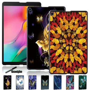 Slim Tablet Back Case for Samsung Galaxy Tab S6 S5e S4 10.5 Inch/S7 11 Inch Butterfly Series Protective Hard Shell + Stylus