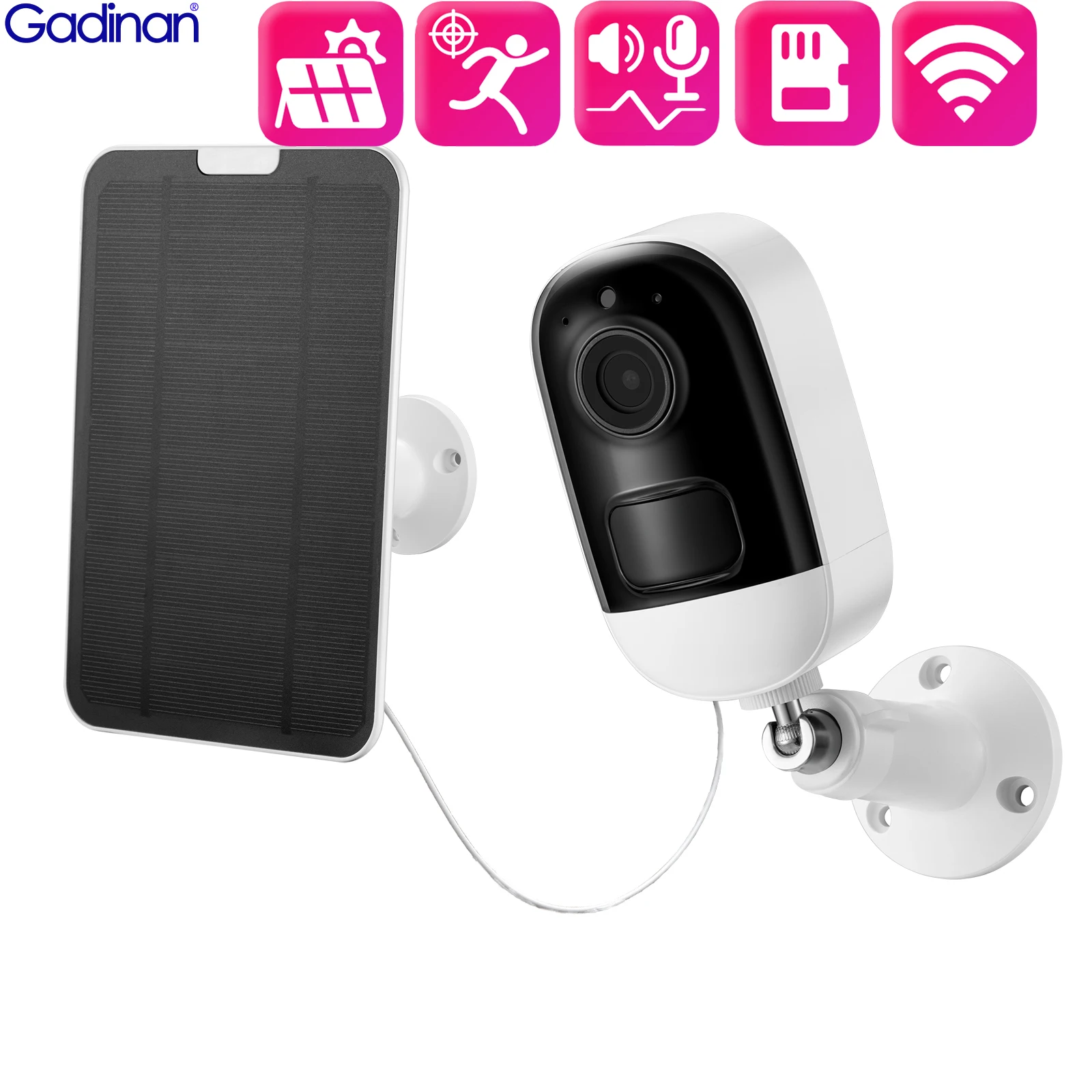 

Gadinan Wireless WiFi Ultra Clear Solar Panel Outdoor IP Closed Circuit Television Video Bidirectional Safety Camera