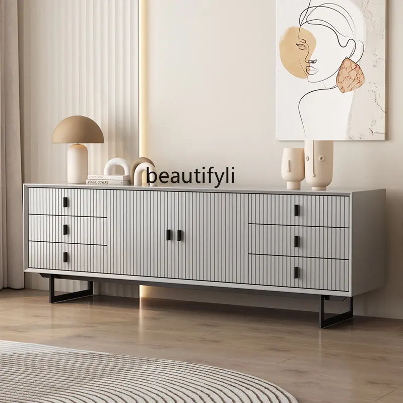 

Italian Light Luxury TV Bench for Bedroom High Locker of Bed End Living Room Paint Audiovisual Cabinet