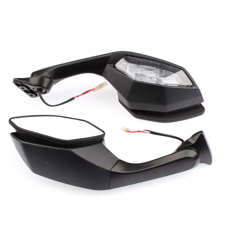 YZF R1 R6 Black L&R Motorcycle Rear View Mirrors With Turn Signals For YAMAHA R1 R6 YZF-R1 2015-2020 YZF-R6 2017 2018 2019 2020 4