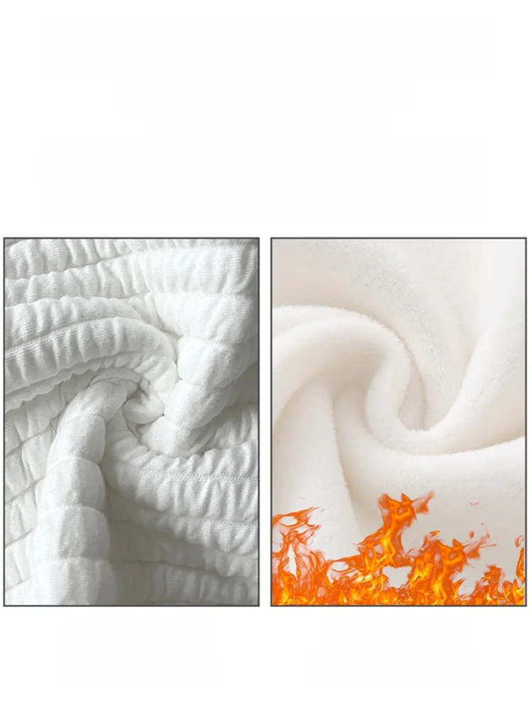 White Vertical Striped Women's Wide Leg Pants Autumn Winter Fce Elastic Waist Casual Trousers Loose Comfortable Fit