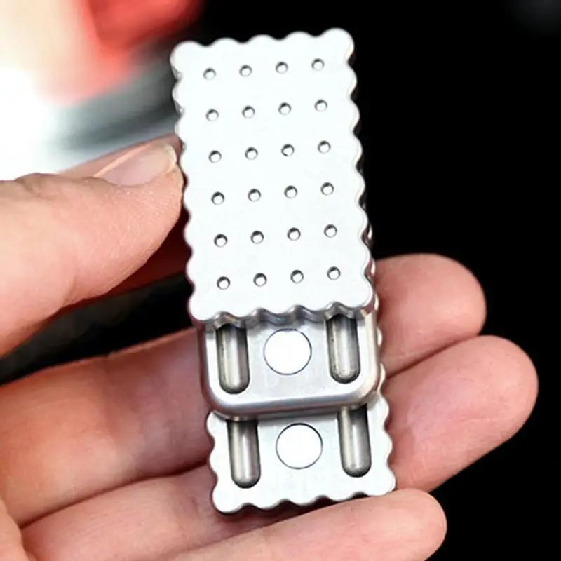 Stainless Steel Haptic Slider Biscuit Design Cartoon Haptic Fidget Toys Executive Desk Toy Rustproof Sensory Toy For Kids