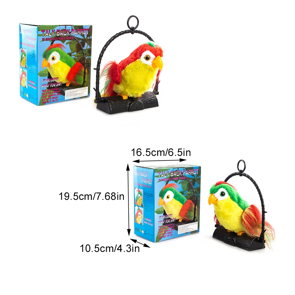 Talking Parrot Toy Mimicry Pet Speaking Plush Toy Repeat What You Say Waving Wings Electronic Record Bird Stuffed