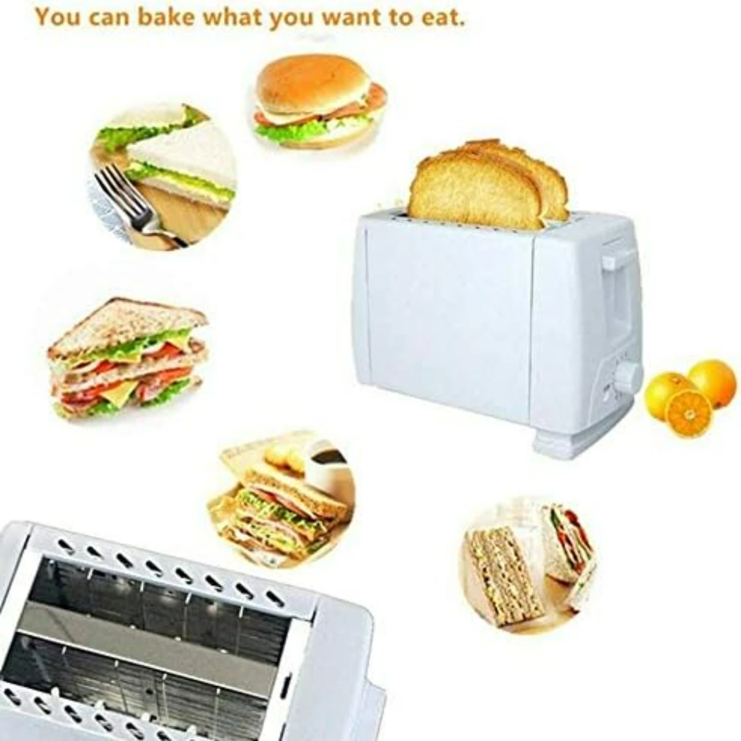 Practical, Extra Wide, Stainless Steel 2-Slice Toaster with Removable Crumb Tray and 6 Perfect White Settings-The Ideal Breakf