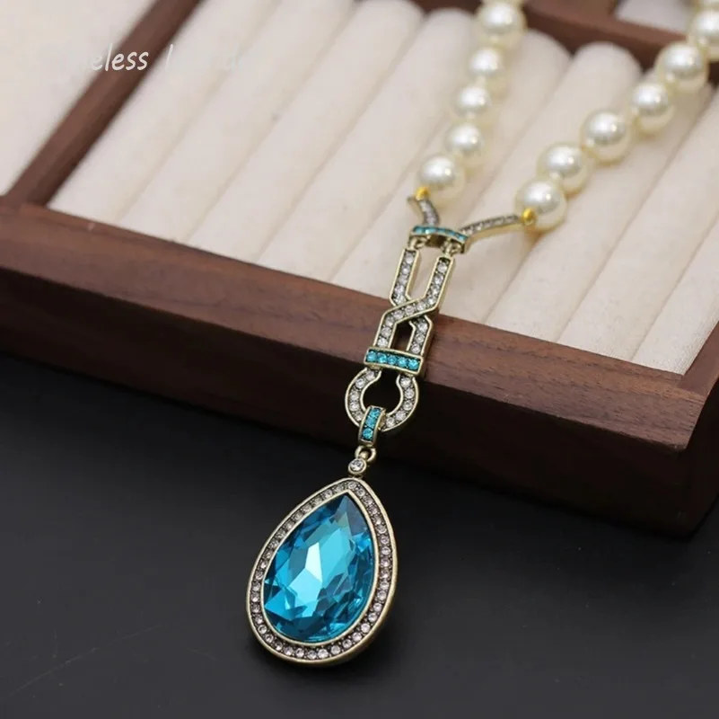 

Timeless Wonder Beaded Zircon Geo Pendant Necklaces for Women Designer Jewelry Runway Rare Top Mediaeval Trendy Gift Cute 2612
