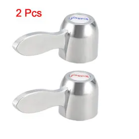Faucet Lever Handle 30mm Dia Single Lever Handle Replacement Silver Tone Taps Accessories for Bathroom Kitchen 2Pcs