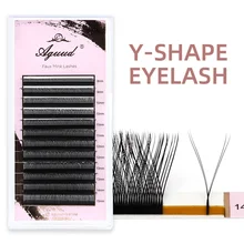 

AGUUD YY Shape Lashes Individual Eyelash Extensions Premium Faux Mink Soft Two Tip Lashes C/D Curl YY Eyelash Extension YY Cilio