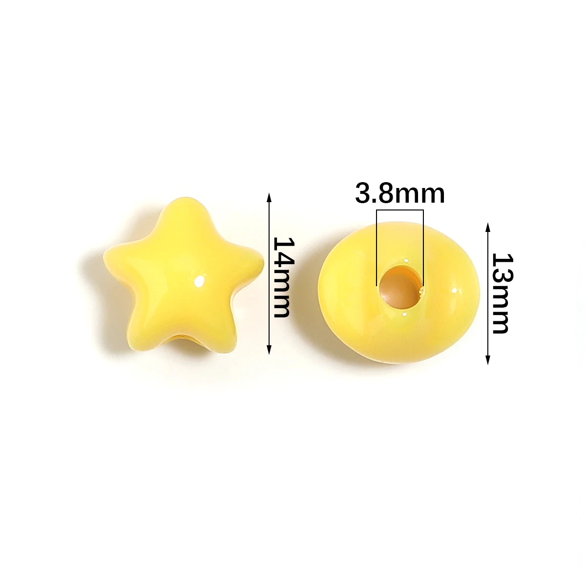 50pcs 아크릴 혼합 색상 대형 구멍 비즈 별 모양의 스페이서 비즈 장식 만들기 DIY 수제 액세서리