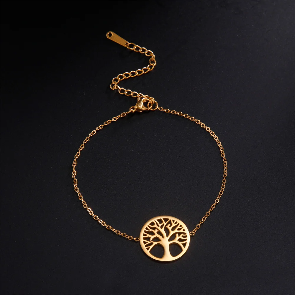Baum des Lebens Armband für Frauen Charm vergoldet Edelstahl Armbänder 2023 Luxus Frau Schmuck Pulseras para parejas – Detail 5