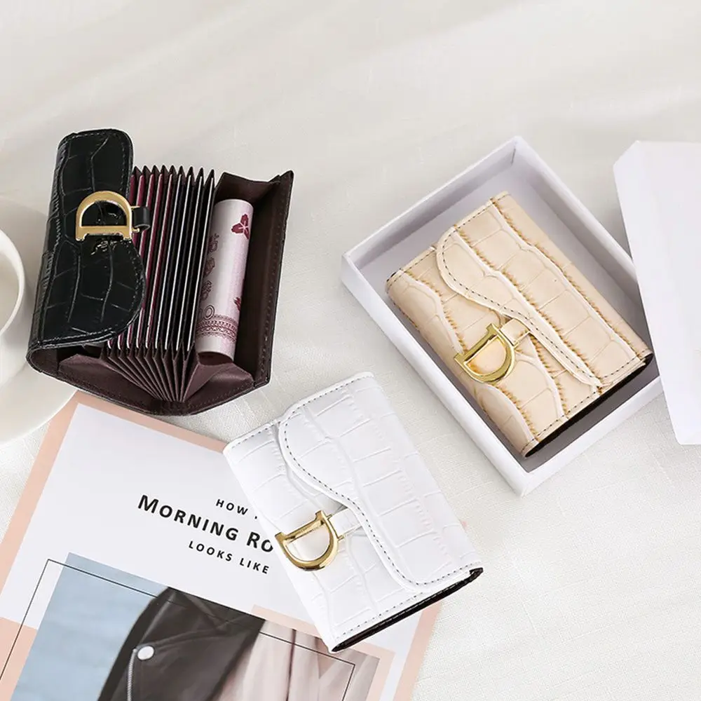 Fashion Women Wallet Mini Card Holder Short Wallet Women PU Multi-Card Card Holder Small Multi-functional Clutch Bag