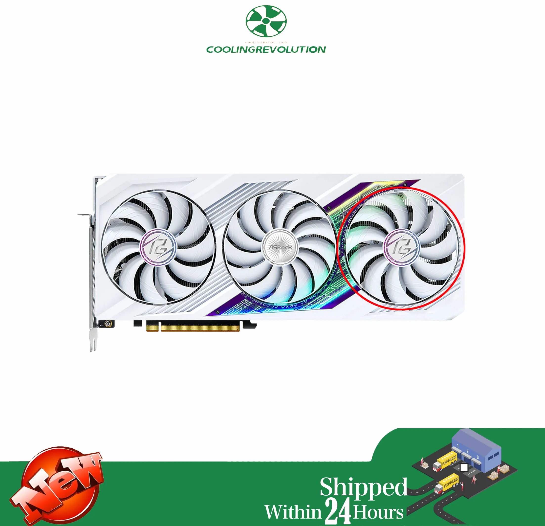 Ventilador de Placa Gráfica 98 mm Cf1010h12s Dc12v 0.35a Asrock Radeon rx 7900 xt Phantom Gaming Branco Ventilador oc de 20gb - Imagem 5