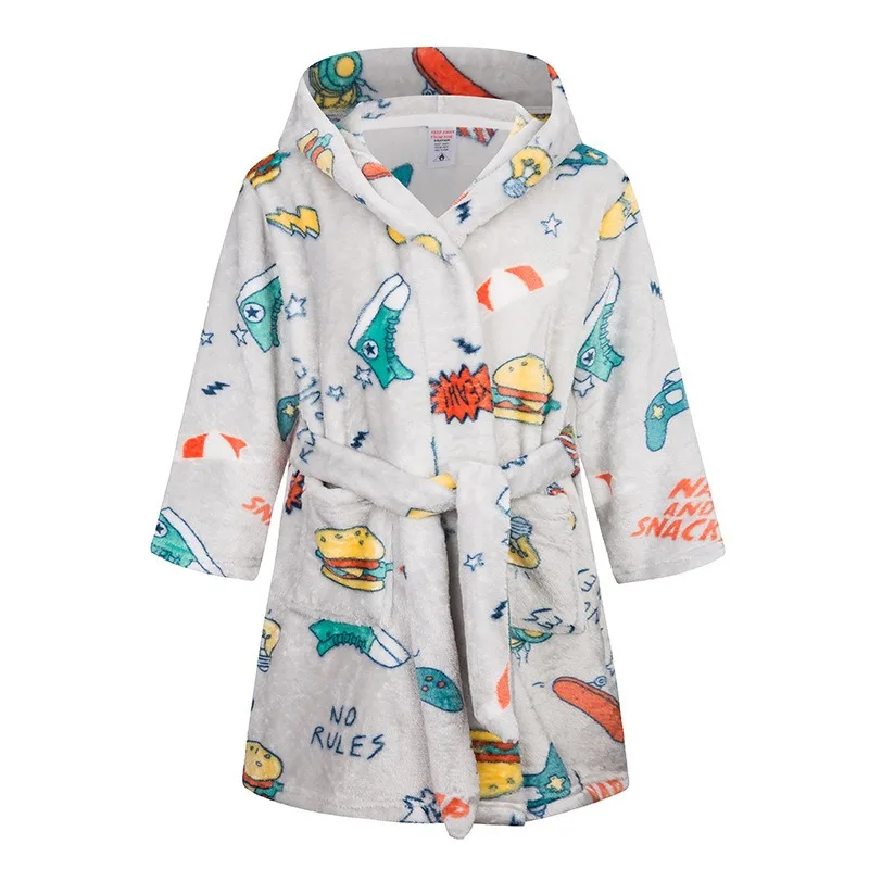 Kids Pajamas Set Flannel Pajamas Child Bathrobe Kids Robe Kids Sleepwear Robe Autumn Winter For Girls 2-14 Years